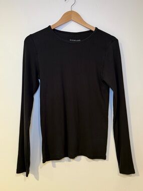 Everlane Luxe Rib Long Sleeve Crewneck Tee - Size Medium